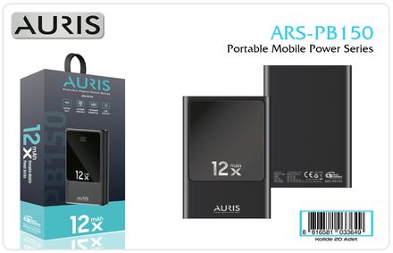 Auris PB150 Fast 12.000 Mah Lcd Powerbank